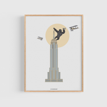 Lámina · King Kong on Empire State Building